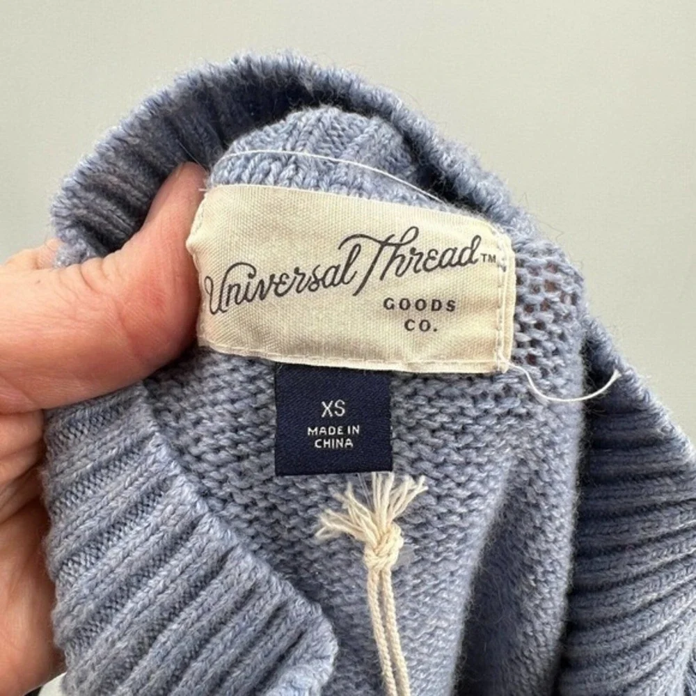 Universal Thread Sweater 1/4 Zip Puff Sleeve Mock Neck Pullover - Picture 7 of 10
